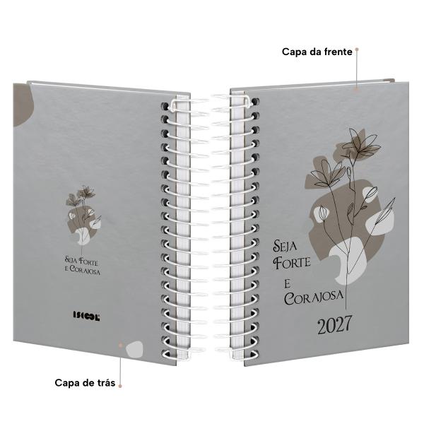 Agenda Mini Minimalista Art Flower Prata 2027