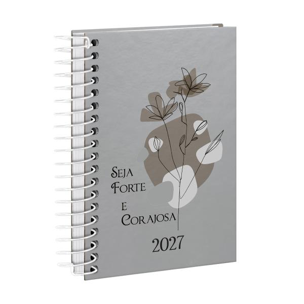 Agenda Mini Minimalista Art Flower Prata 2027
