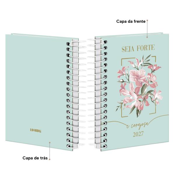 Agenda Mini Opulence Seja Forte e Corajosa Verde Oceano 2027