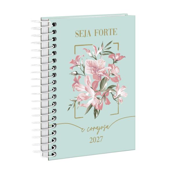 Agenda Mini Opulence Seja Forte e Corajosa Verde Oceano 2027