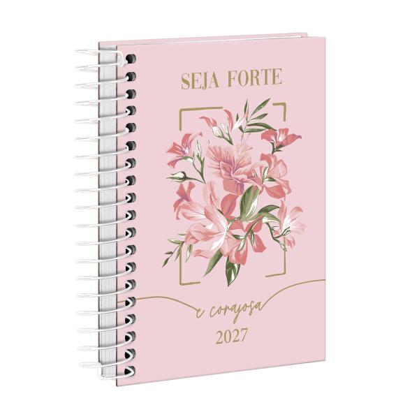 Agenda Mini Opulence Seja Forte e Corajosa Nude Rosa 2027