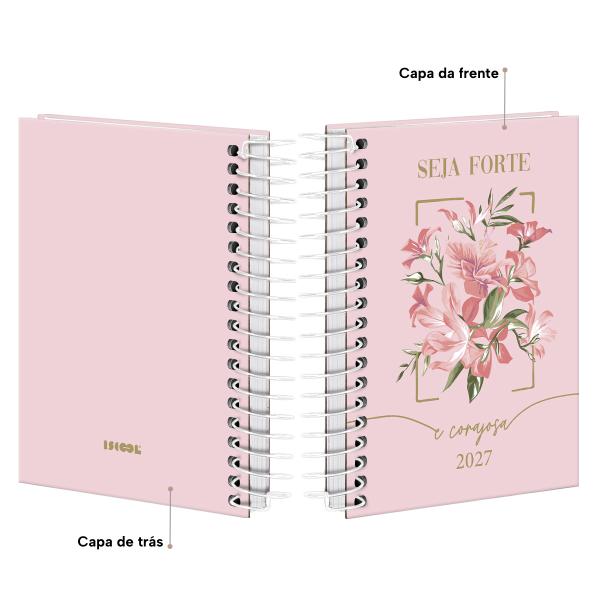 Agenda Mini Opulence Seja Forte e Corajosa Nude Rosa 2027