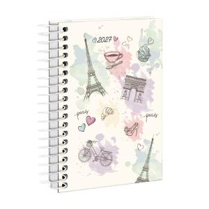 Agenda Mini Países Paris Aquarela Torre Eiffel 2027
