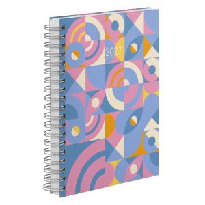 Agenda Diária Bauhaus Azul e Rosa 2027