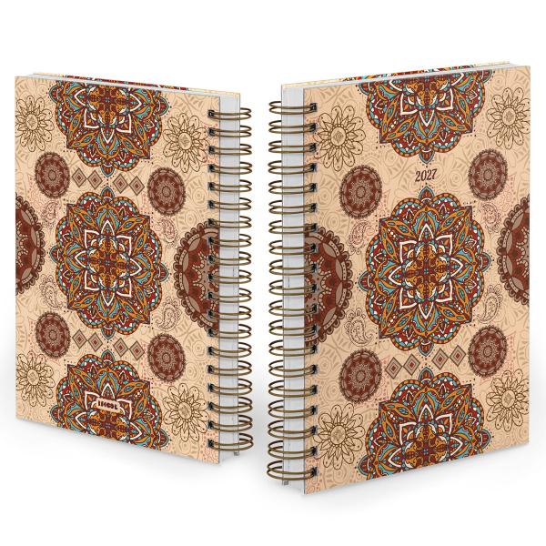 Agenda Diária Boho Mandala Vermelha 2027