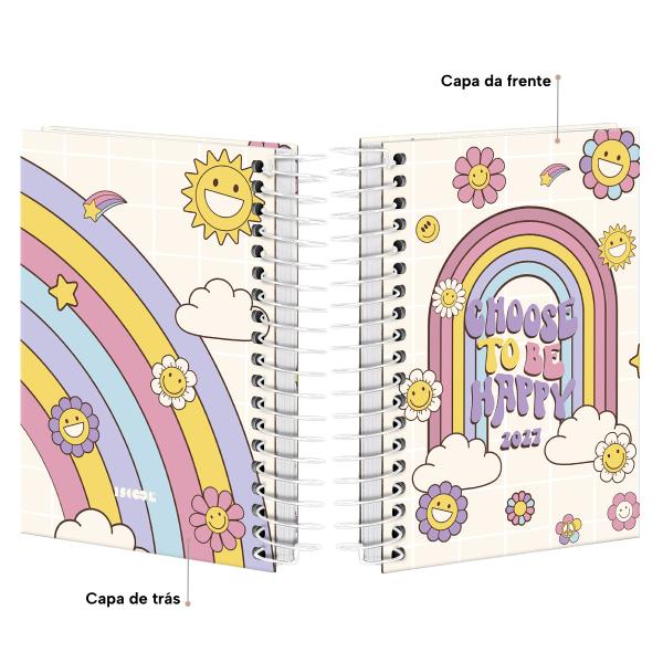 Agenda Mini Retrô Arco Iris E Flores 2027