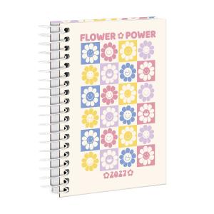 Agenda Mini Retrô Flor Power Branco 2027
