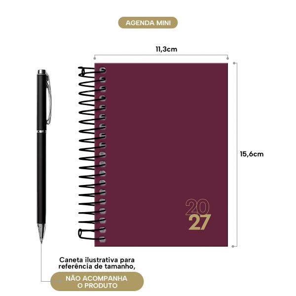 Agenda Mini Solid Colors Marsala 2027