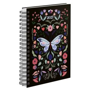 Agenda Diária Butterfly Preto Azul 2027