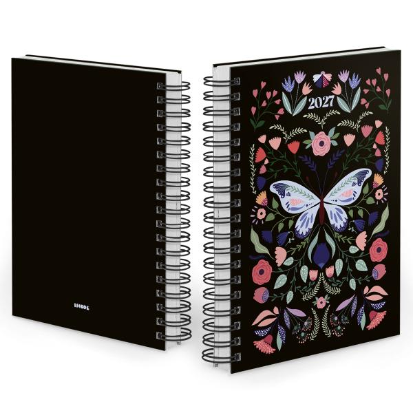 Agenda Diária Butterfly Preto Azul 2027