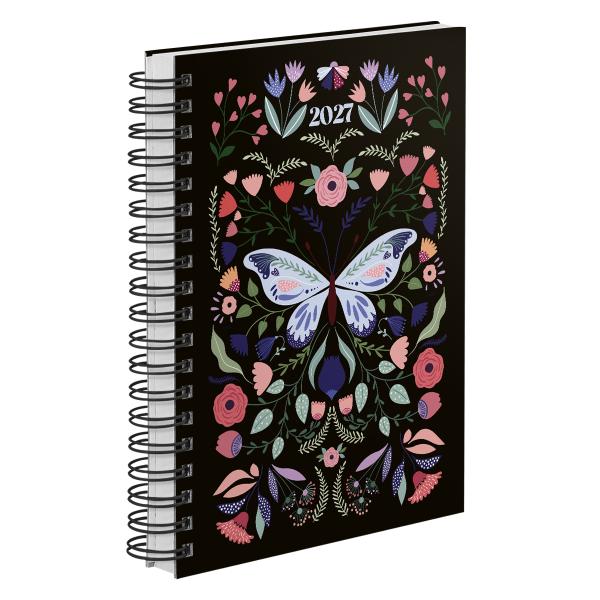 Agenda Diária Butterfly Preto Azul 2027