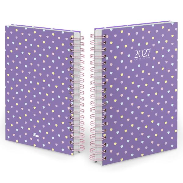 Agenda Diária Colors Sweet Corações Roxo 2027