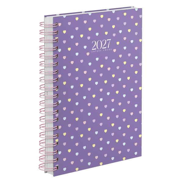 Agenda Diária Colors Sweet Corações Roxo 2027