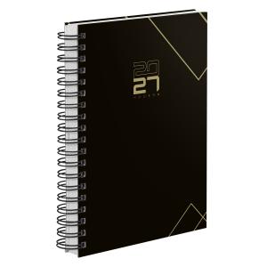 Agenda Diária Modern Executive Preto com Dourado 2027