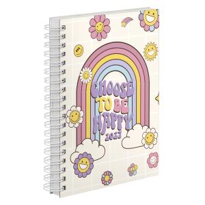 Agenda Diária Retrô Arco Iris E Flores 2027