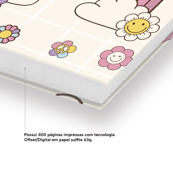 Agenda Diária Retrô Arco Iris E Flores 2027