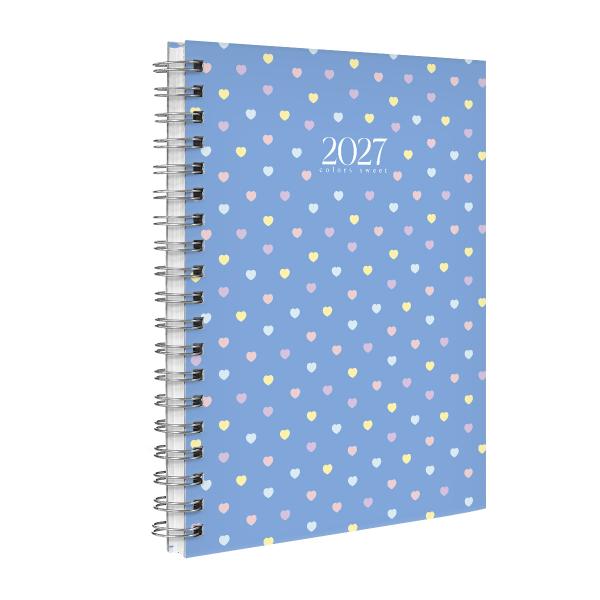 Agenda Planner Semanal Colors Sweet Corações Azul 2027