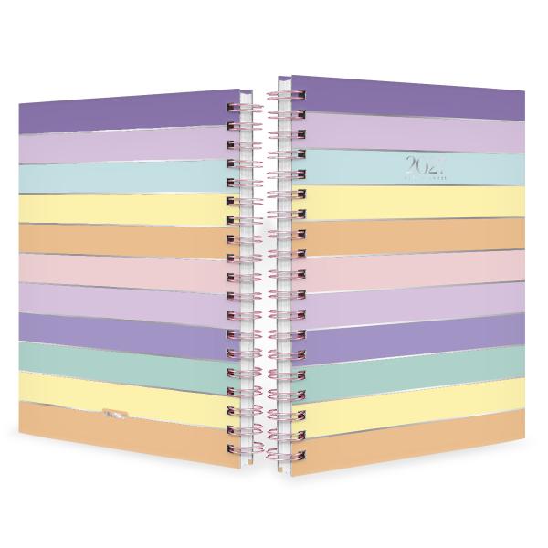 Agenda Planner Semanal Colors Sweet Listras Roxo E Lilás 2027