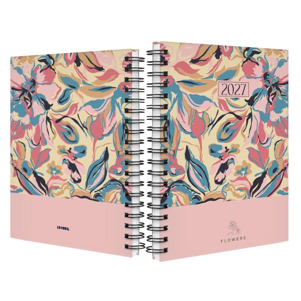 Agenda Planner Semanal Flowers Colorful Rosa 2027