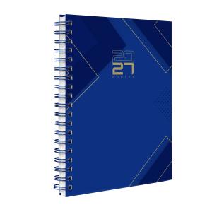 Agenda Planner Semanal Modern Executive Azul Royal com Dourado 2027