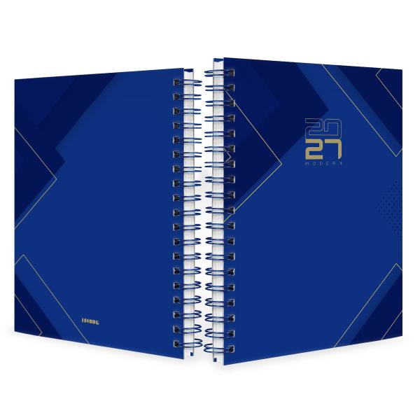 Agenda Planner Semanal Modern Executive Azul Royal com Dourado 2027