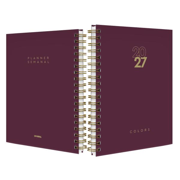 Agenda Planner Semanal Solid Colors Marsala 2027
