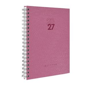 Agenda Planner Semanal Solid Glitter Cores Mauve 2027