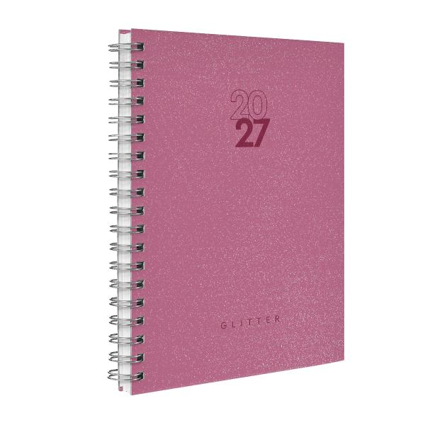 Agenda Planner Semanal Solid Glitter Cores Mauve 2027