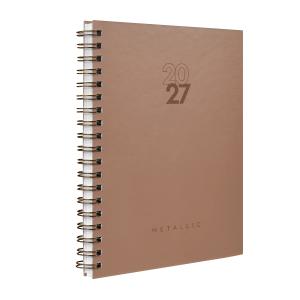 Agenda Planner Semanal Solid Metallic Capuccino 2027