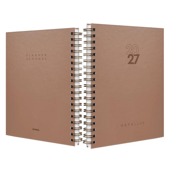 Agenda Planner Semanal Solid Metallic Capuccino 2027