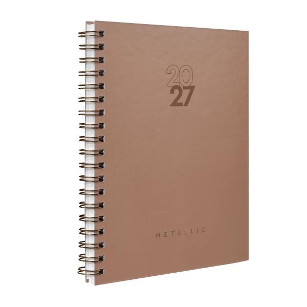 Agenda Planner Semanal Solid Metallic Capuccino 2027