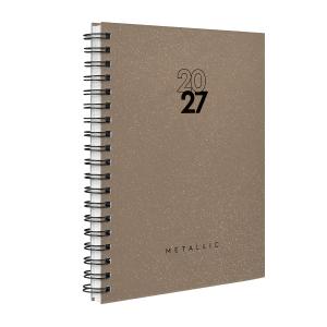 Agenda Planner Semanal Solid Glitter Metallic Bronze 2027