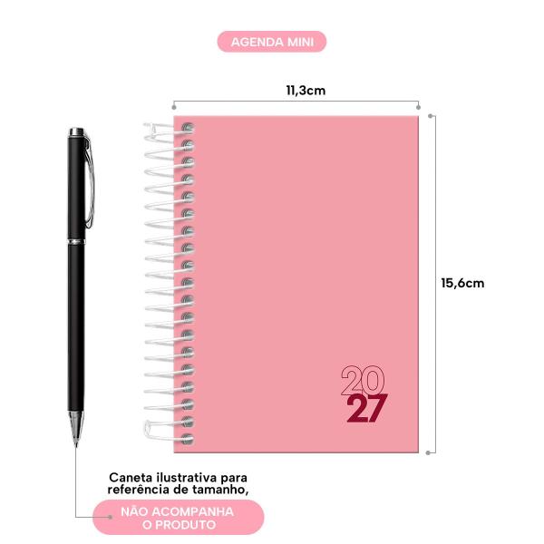 Agenda Mini Solid Colors Rosa Pink 2027