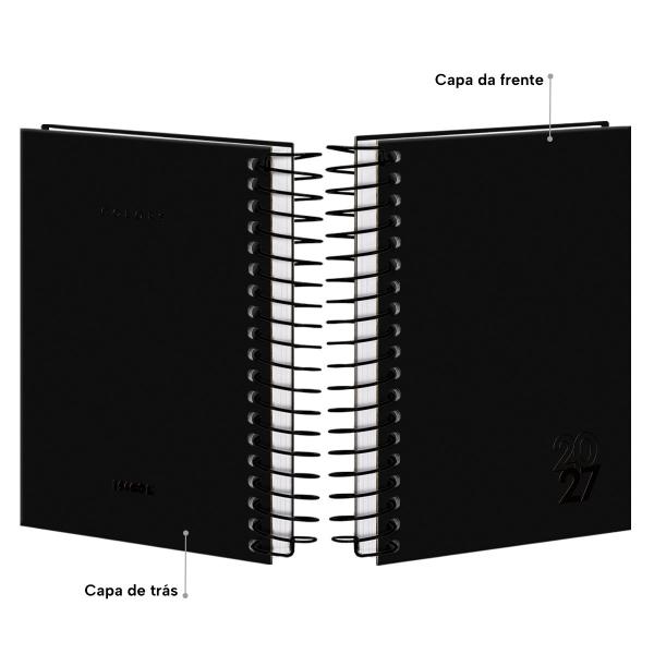 Agenda Mini Solid Colors Preto Verniz 2027