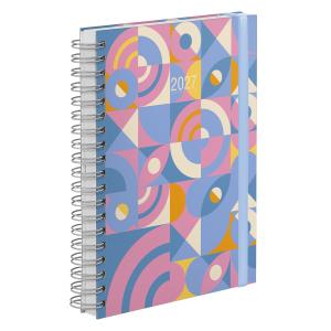 Agenda Diária Plus Bauhaus Azul e Rosa 2027