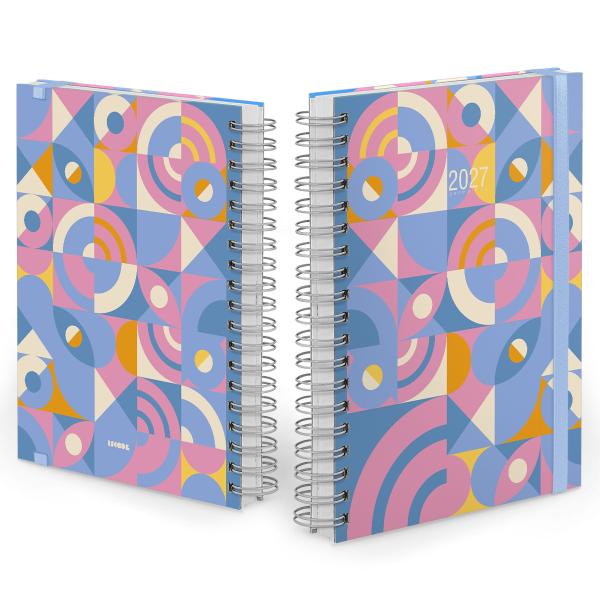 Agenda Diária Plus Bauhaus Azul e Rosa 2027
