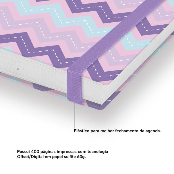 Agenda Diária Plus Colors Sweet Chevron Lilás 2027