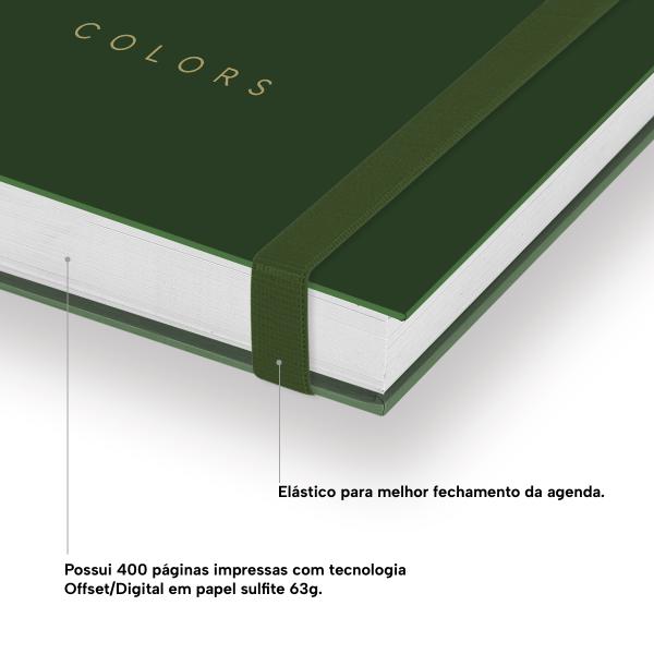 Agenda Diária Plus Solid Colors Verde Militar 2027