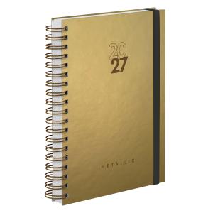 Agenda Diária Plus Solid Metallic Ouro 2027