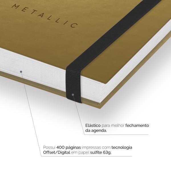 Agenda Diária Plus Solid Metallic Ouro 2027