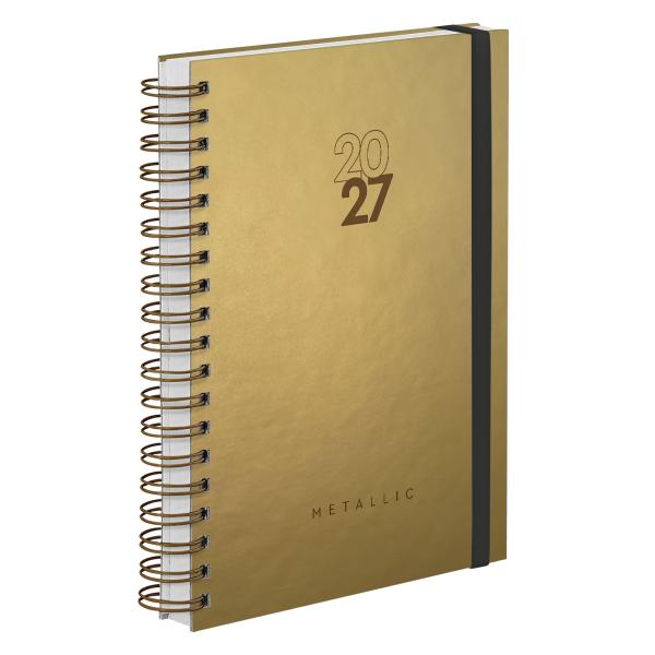 Agenda Diária Plus Solid Metallic Ouro 2027