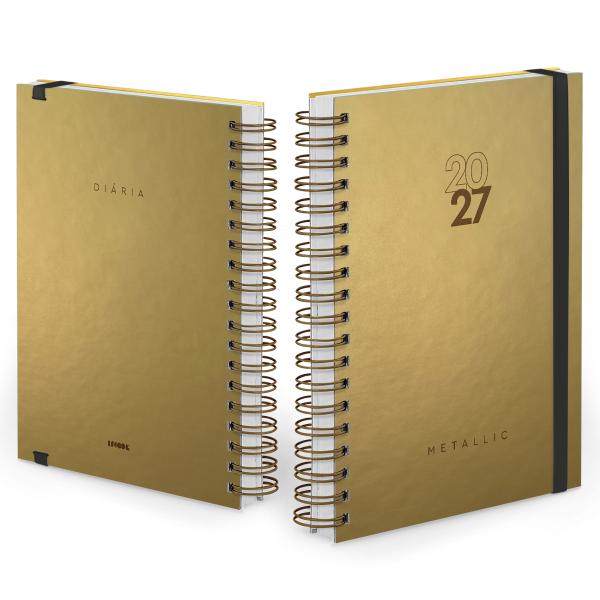 Agenda Diária Plus Solid Metallic Ouro 2027