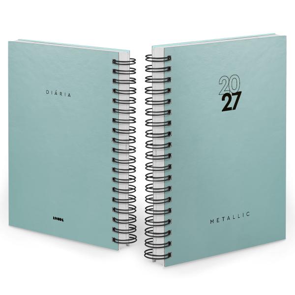 Agenda Diária Solid Metallic Verde Oceano 2027