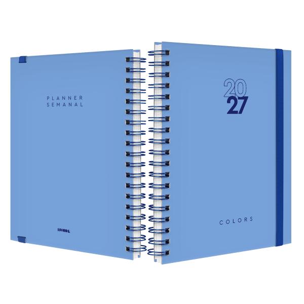 Agenda Planner Semanal Plus Solid Colors Azul Claro 2027