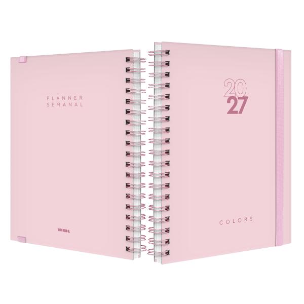 Agenda Planner Semanal Plus Solid Colors Rosa Claro 2027