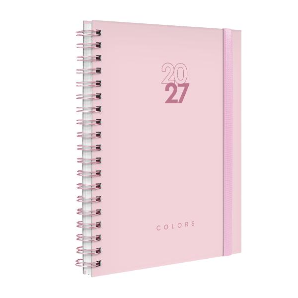 Agenda Planner Semanal Plus Solid Colors Rosa Claro 2027