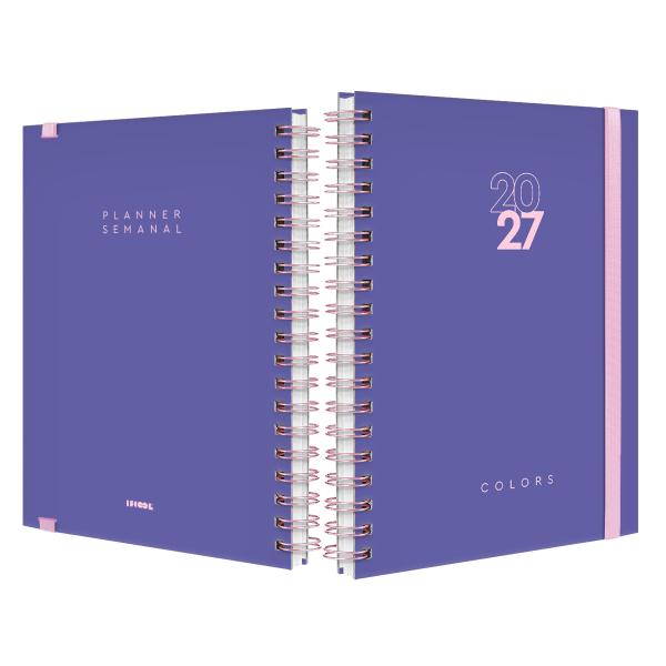Agenda Planner Semanal Plus Solid Colors Very Peri Rosa 2027