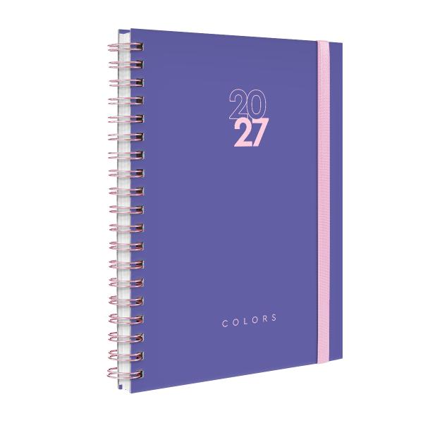 Agenda Planner Semanal Plus Solid Colors Very Peri Rosa 2027