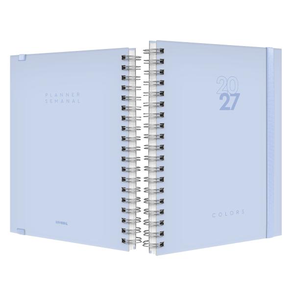 Agenda Planner Semanal Plus Solid Colors Azul Celeste 2027