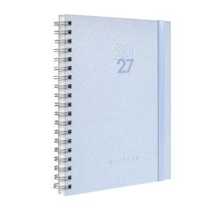 Agenda Planner Semanal Plus Solid Glitter Cores Azul Celeste 2027